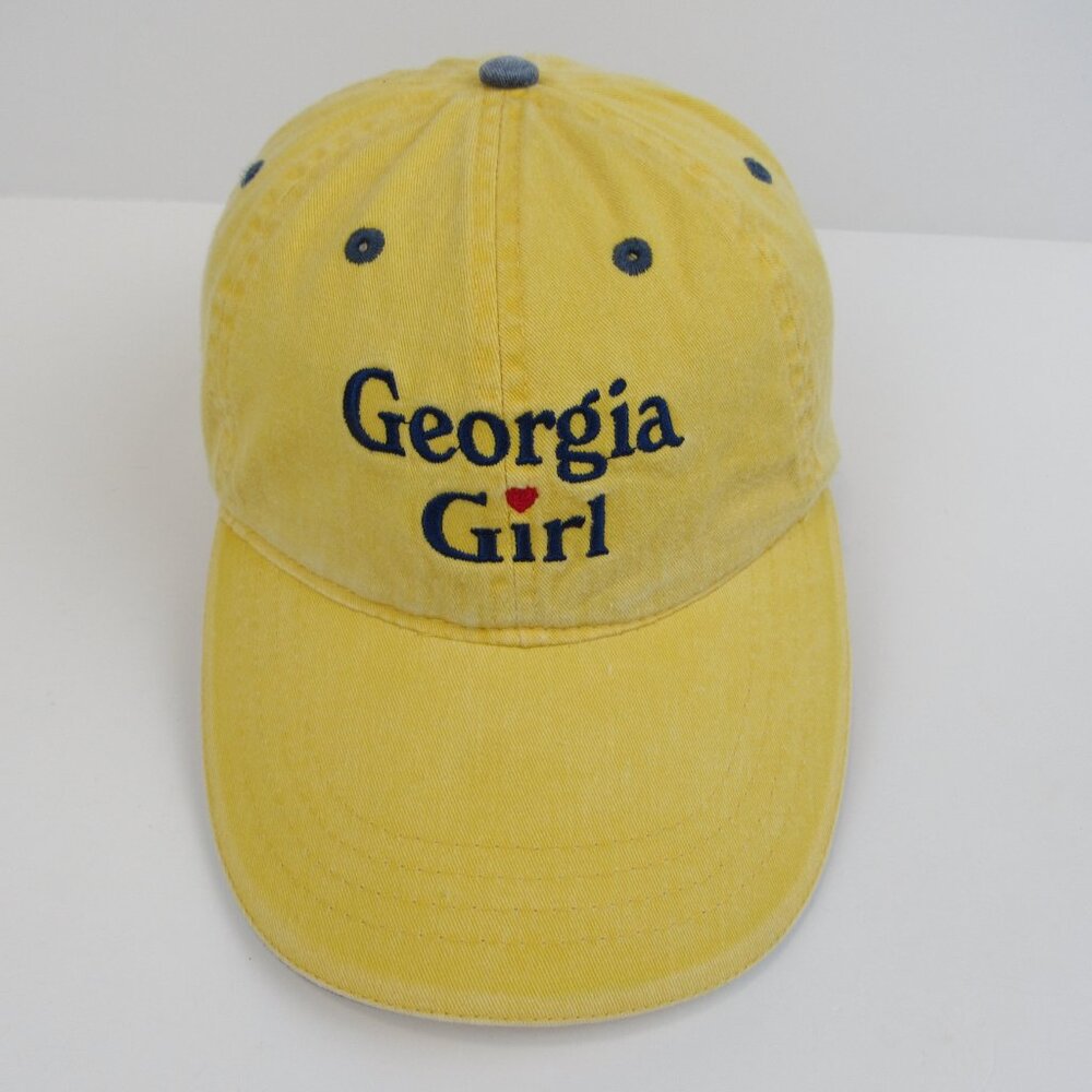 Georgia Girl Cap Yellow Women's Hook & Loop Adjustable Embroidered Baseball Hat - Picture 2 of 9